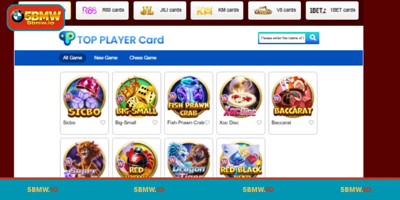 Explore the card game lobbies available at 5BMW
