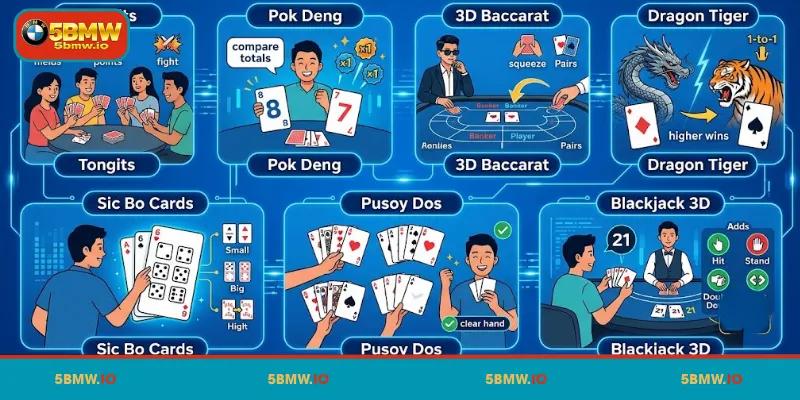 Highlighting featured card games at 5BMW